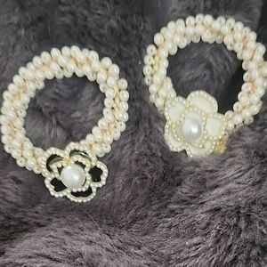Elegant Pearl Flower Hair TIES